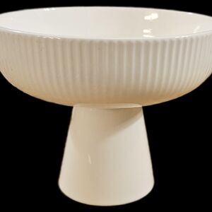 Chic Cream Pedestal Serving Bowl